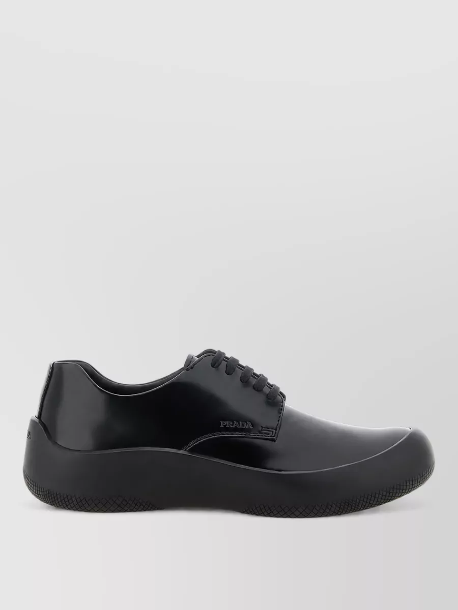 Prada leather lace-up derby shoes