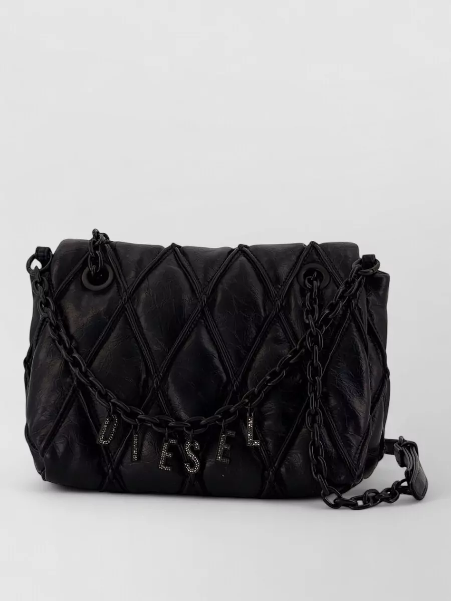 Diesel charm-d medium faux leather shoulder bag
