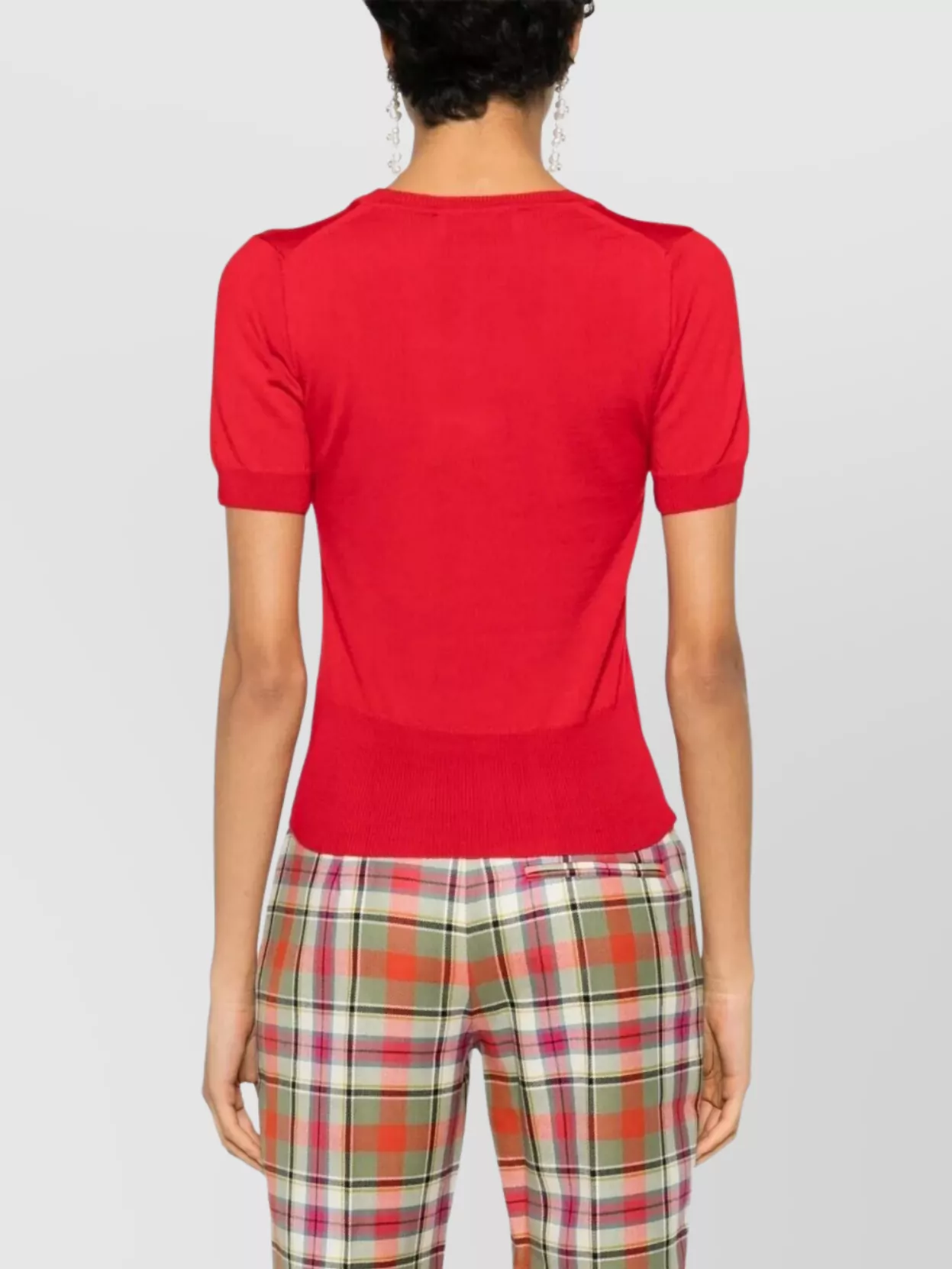Vivienne Westwood Short Sleeve Knit Top With Ribbed Hem