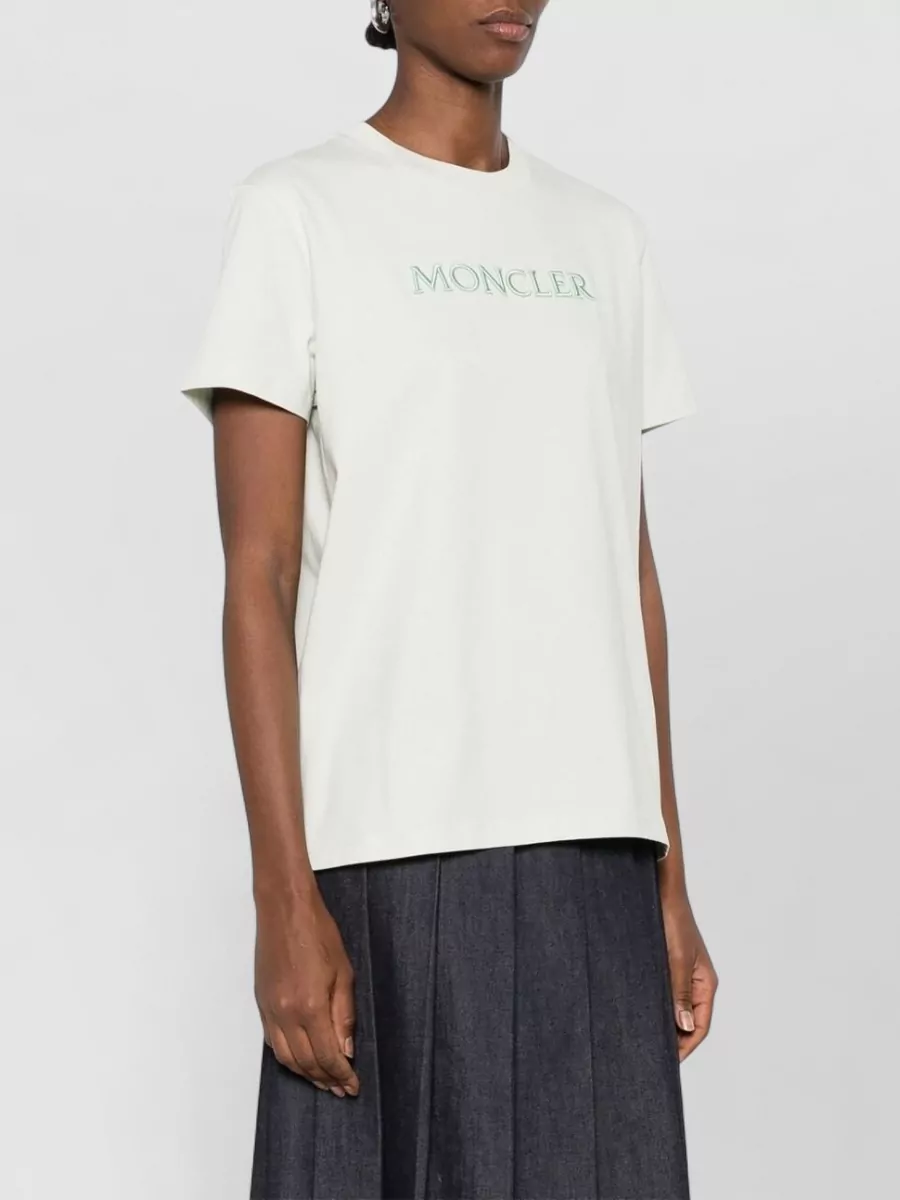 Moncler Logo Cotton T Shirt Crew Neck