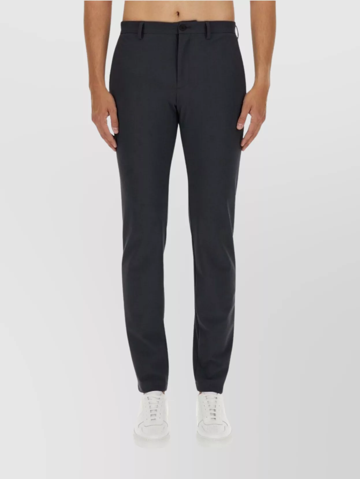 Theory Straight Fit Trousers With Side And Back Pockets In Black