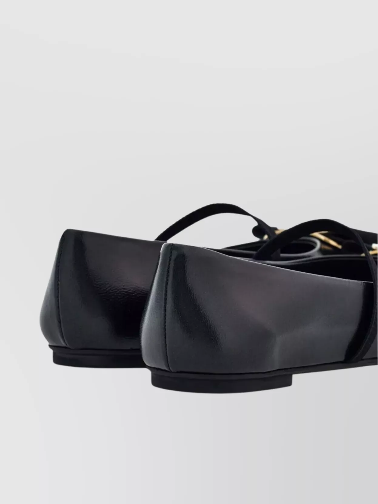 Ferragamo Plate Ballet Flats Gold-Tone Buckle