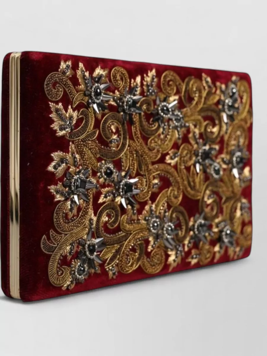 Dolce&Gabbana Velvet Embellished Clutch Bag