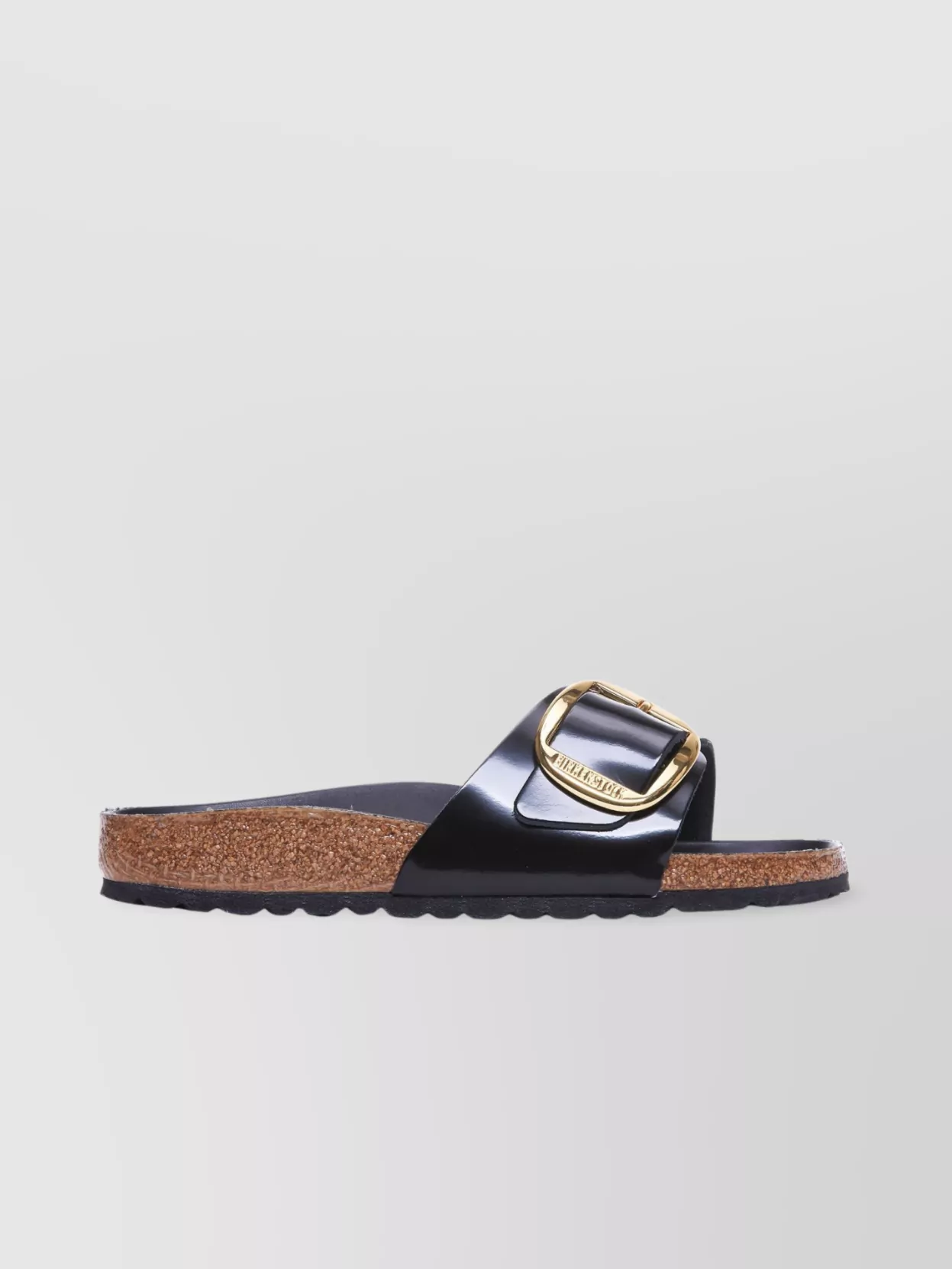 Birkenstock Madrid Slide In Lacquered Leather With Large Buckle
