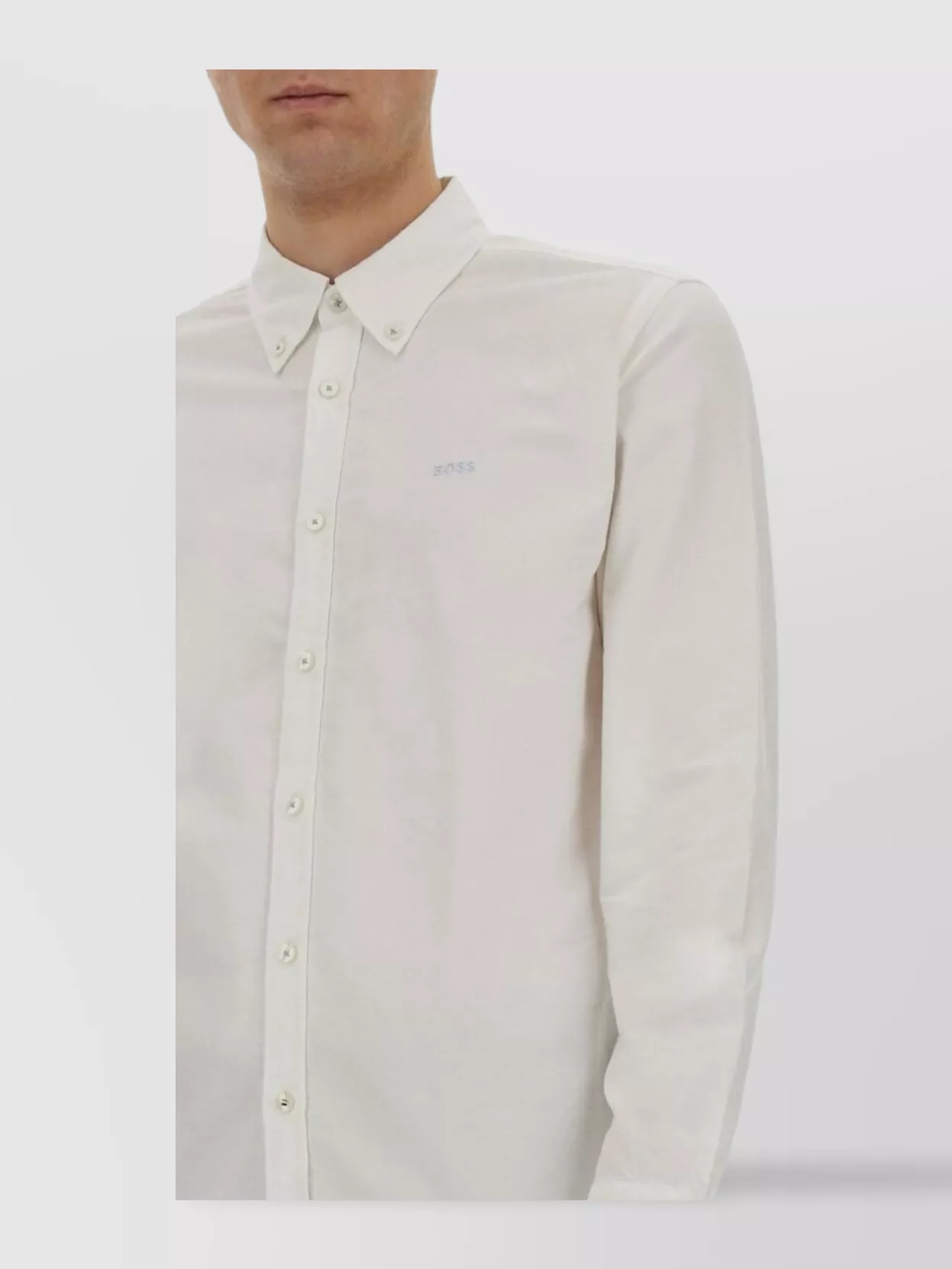 Boss Tailored Cotton Shirt Button-Down Collar
