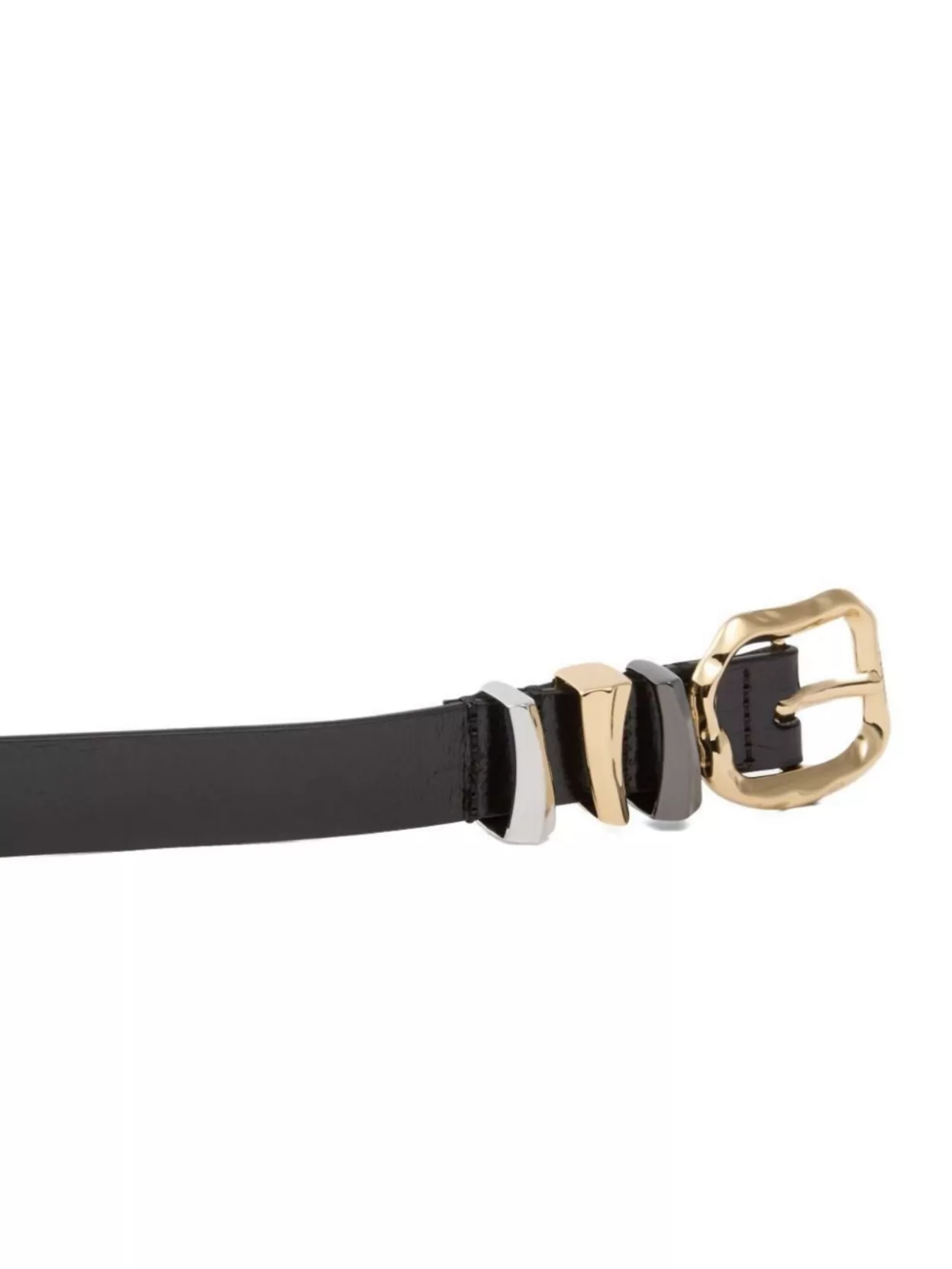 Pinko Logo Buckle Leather Adjustable Belt In Multi