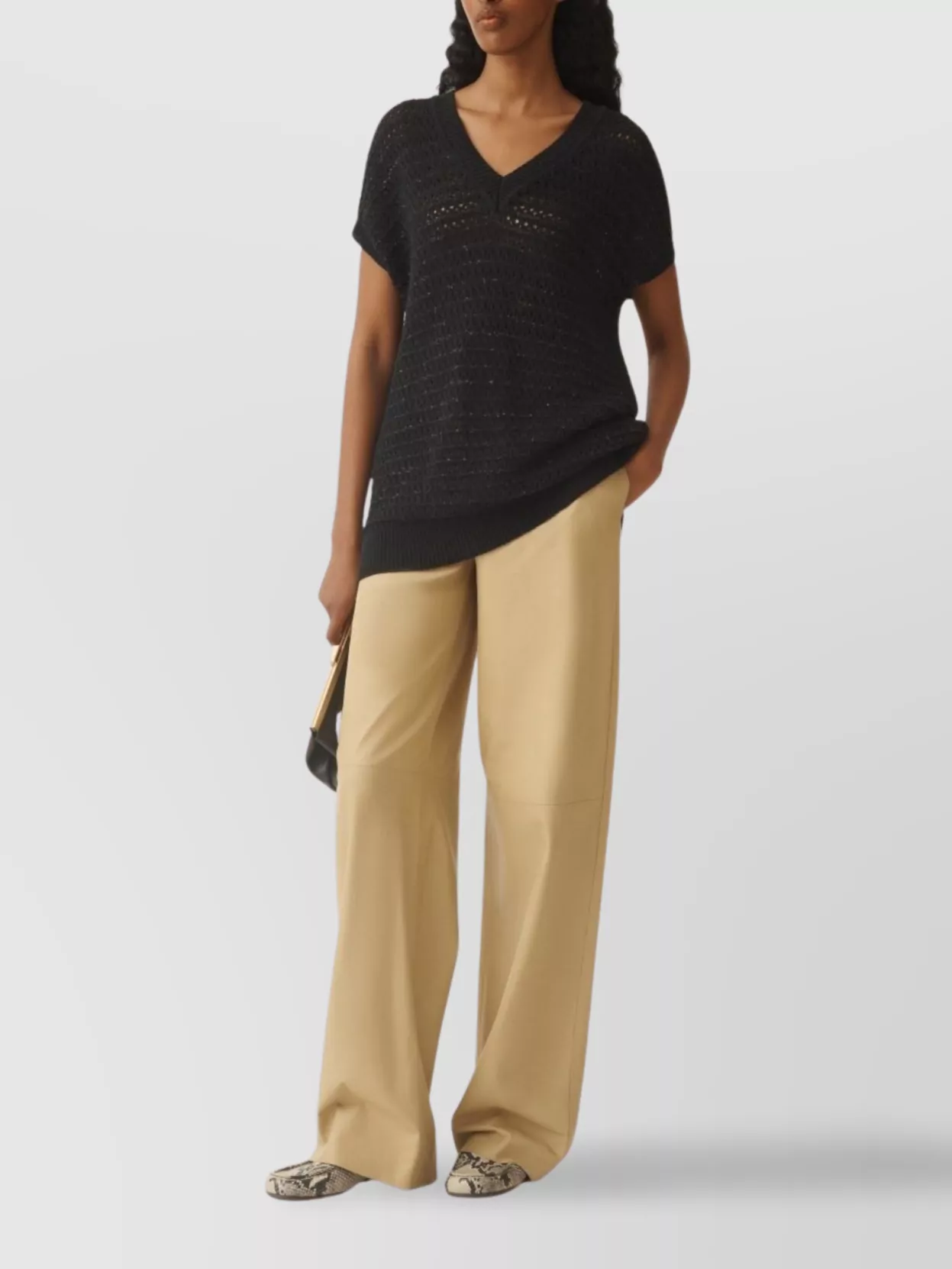 Fabiana Filippi V-Necked Top Knit Sequin Embellishment