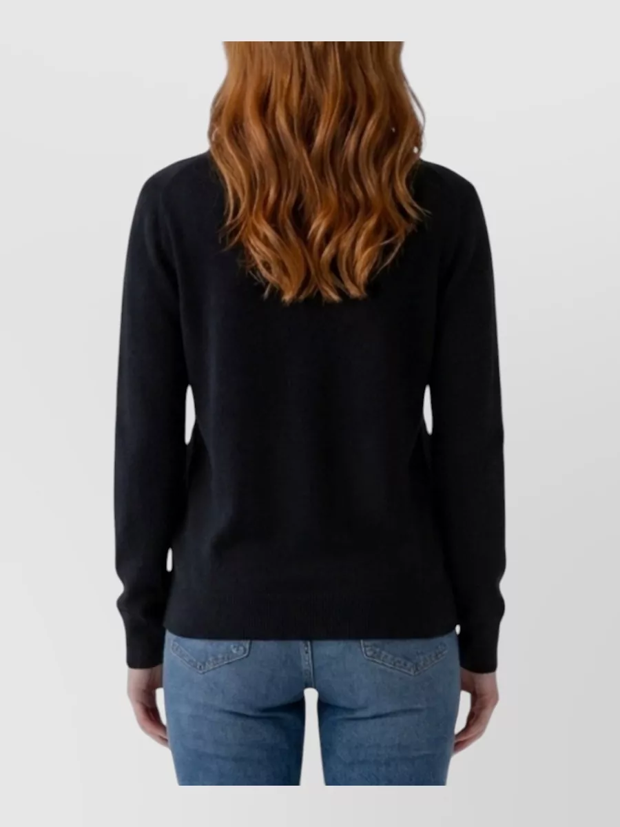 The Row Cashmere V-Neck Long-Sleeve Ribbed-Hem Sweater