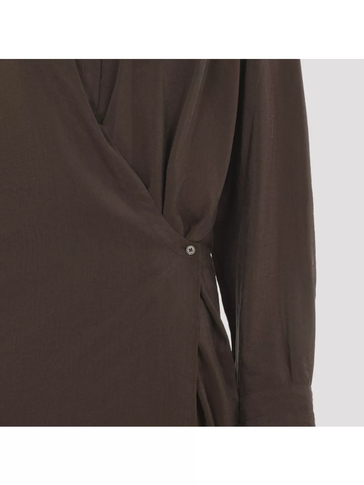 Lemaire Twisted Dress With Straight Collar And Buttons In Burgundy