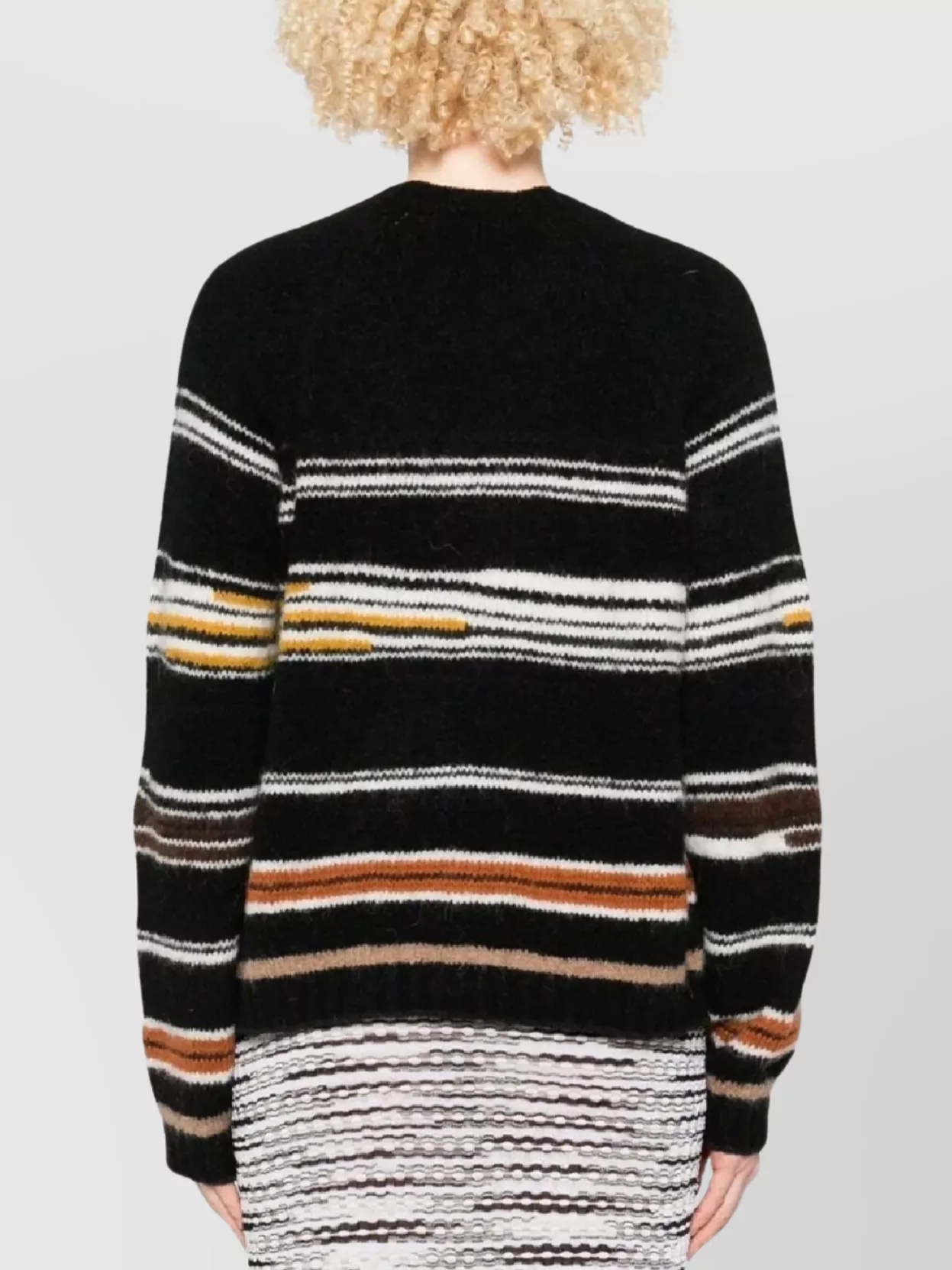 Missoni Striped Long Sleeve Crew Neck Knit Sweater