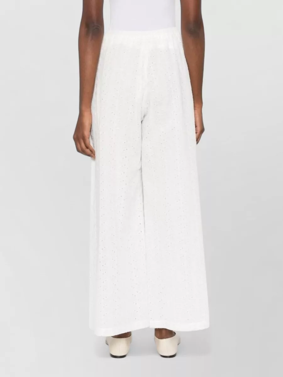 Forte Forte Embroidered High-Rise Wide-Leg Cropped Cotton Trousers