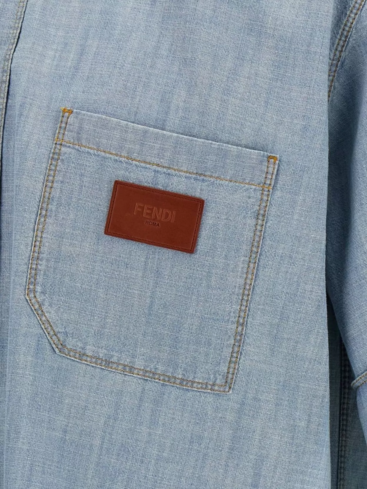 Fendi Collared Shirt With Pocket And Short Sleeves