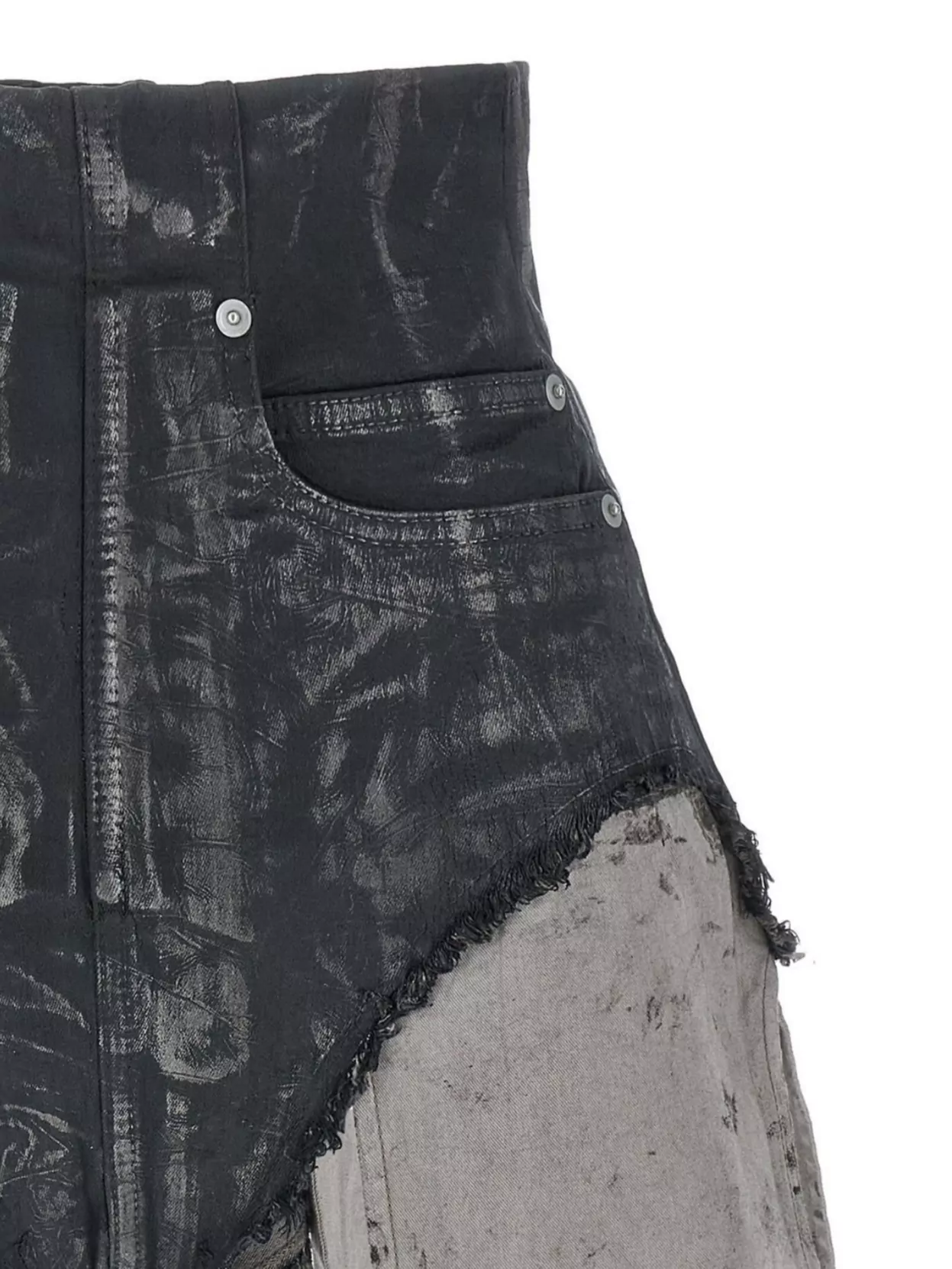 Rick Owens Drkshdw High Waist Frayed Cutoff Shorts
