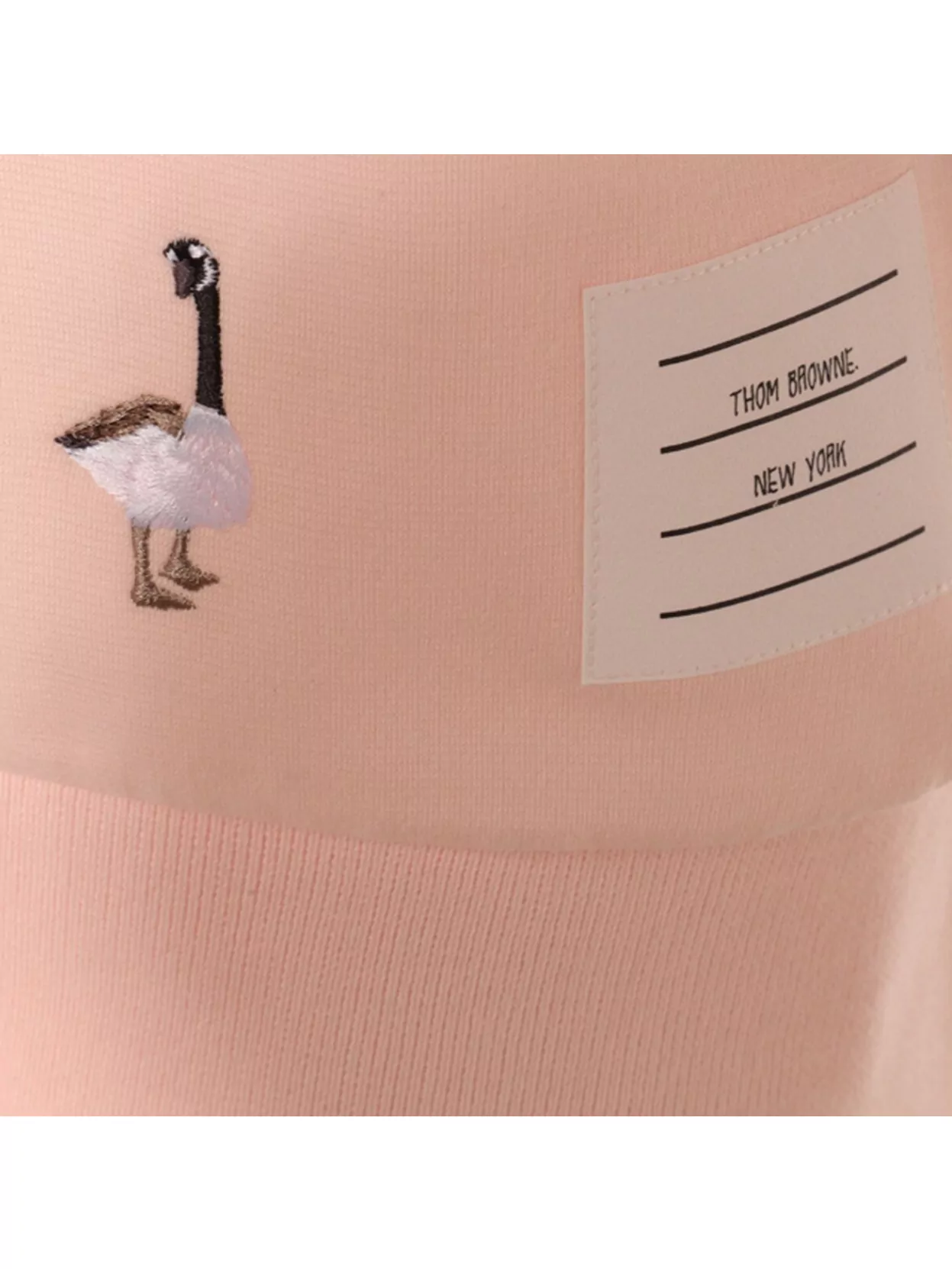 Thom Browne Embroidered Geese Short Sleeve Sweatshirt In Pink