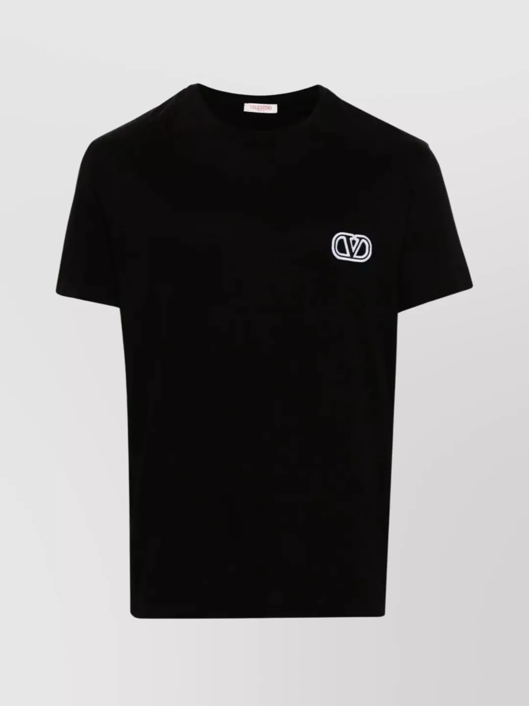 Shop Valentino Signature Patch Crew Neck T-shirt In Black