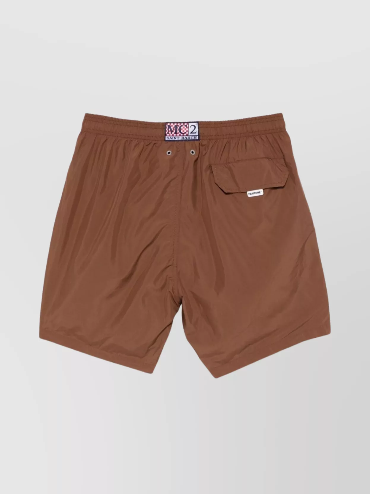 Mc2 Saint Barth Swim Trunks Featuring Back Pocket And Elastic Waistband In Brown