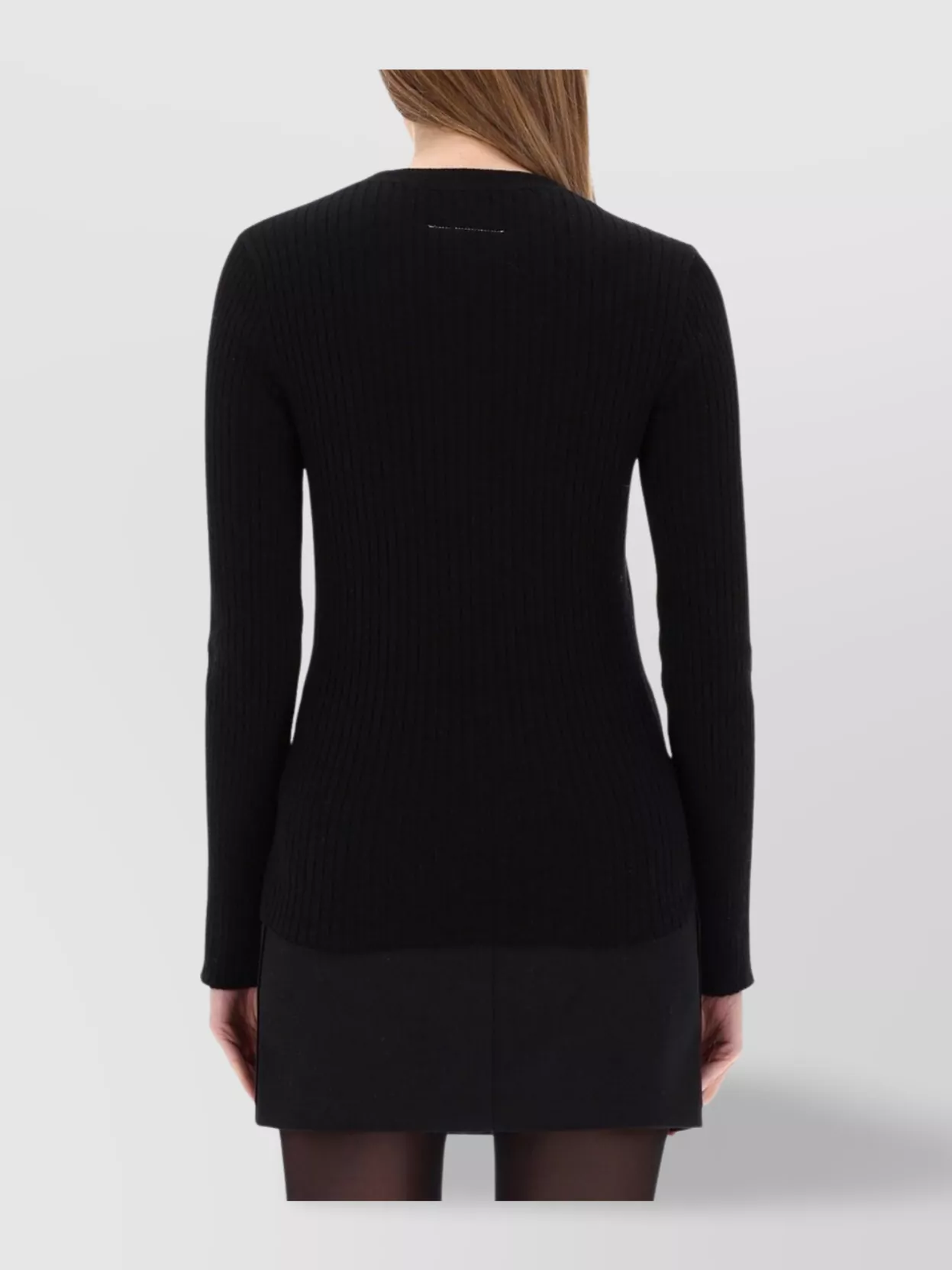 Mm6 Maison Margiela Knitwear With Glossy Panel And Ribbed Texture