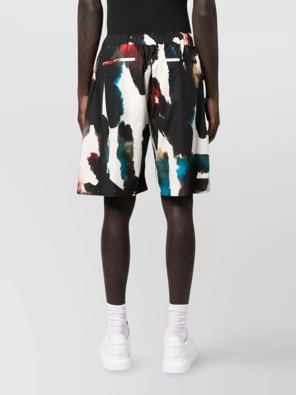 Alexander Mcqueen Abstract Logo Print Knee-Length Shorts