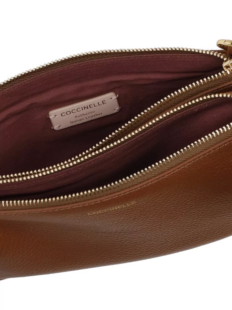 Coccinelle Pebbled Leather Shoulder Bag Clutch Combination