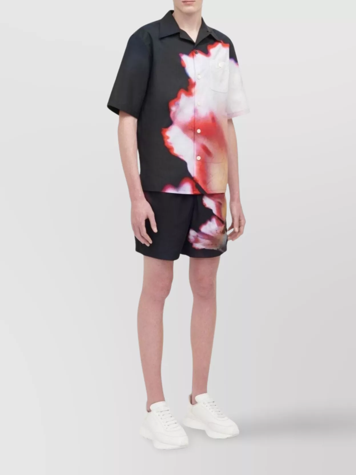 Alexander Mcqueen Shirt Floral Print Chest Pocket