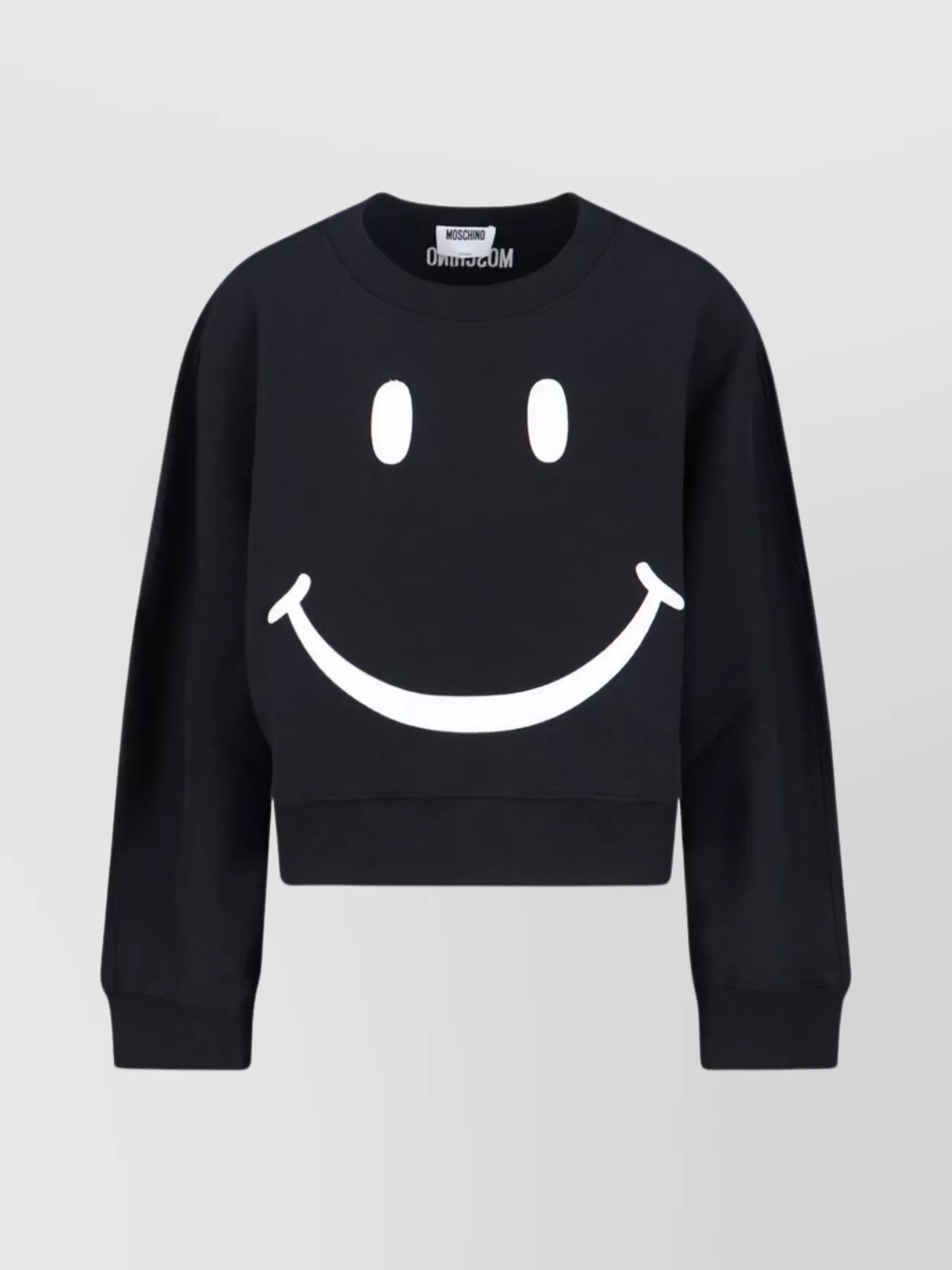 Moschino Graphic Crew Neck Long Sleeve Sweatshirt In Black
