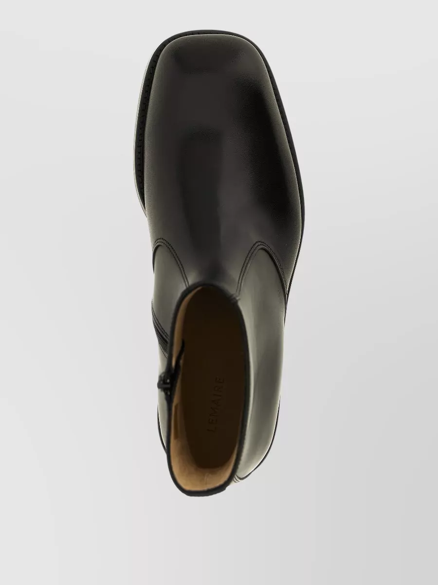 Lemaire Leather Zip Ankle Boots