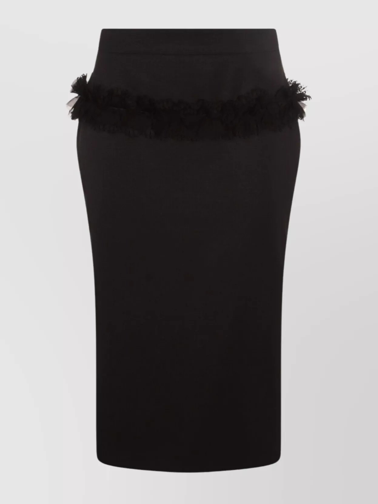 Alexander Mcqueen High Waist Ruffle Detail Midi Skirt In Black