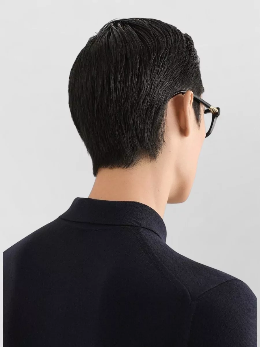 Dolce&Gabbana Virgin Wool Long-Sleeve Polo Shirt