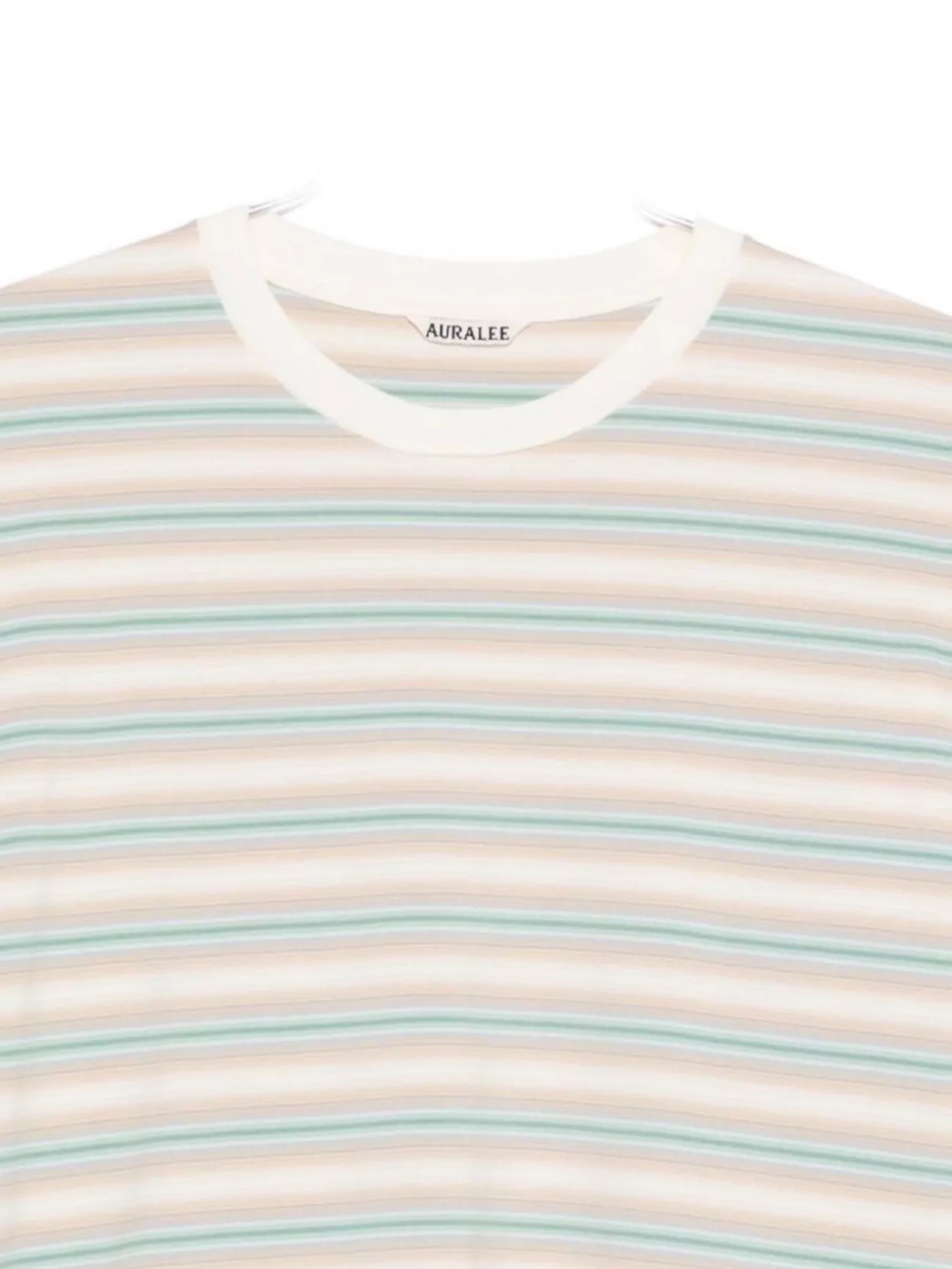 Auralee Horizontal Striped Long Sleeve Cotton T-Shirt