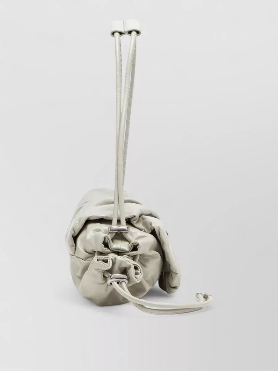 Diesel Leather Shoulder Bag Pleated Charms Strap