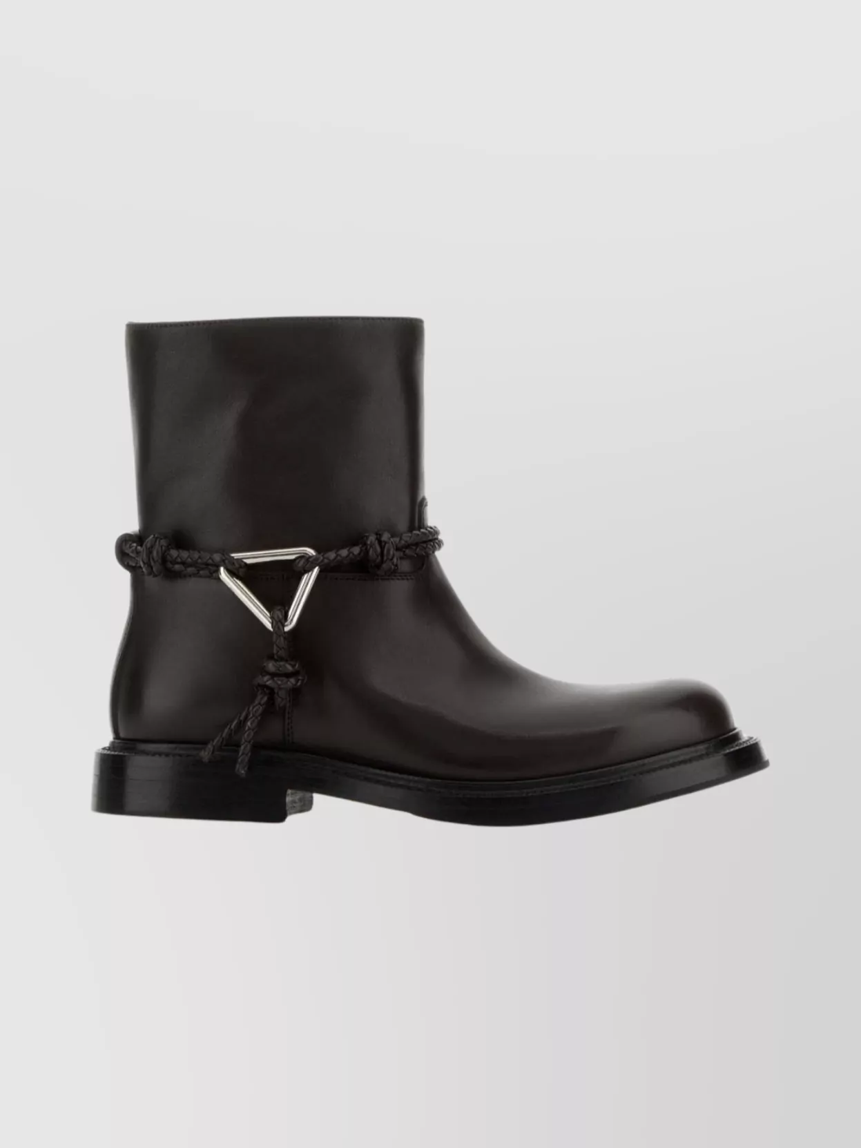 Bottega Veneta Leather Ankle Boots Featuring Decorative Hardware In Brown