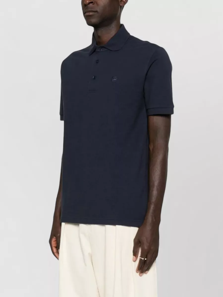 Etro Cotton Piqué Polo Shirt Short Sleeves