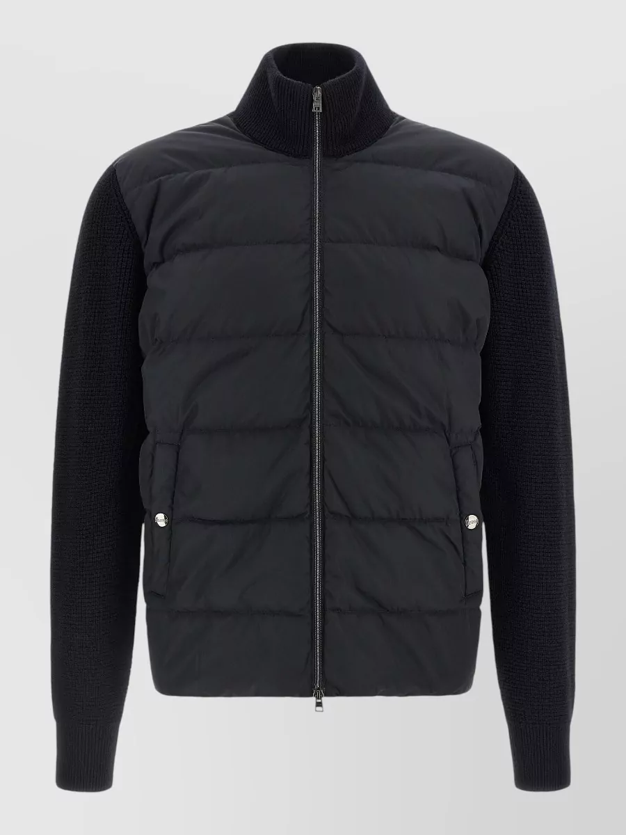 Herno merino wool quilted padded cardigan