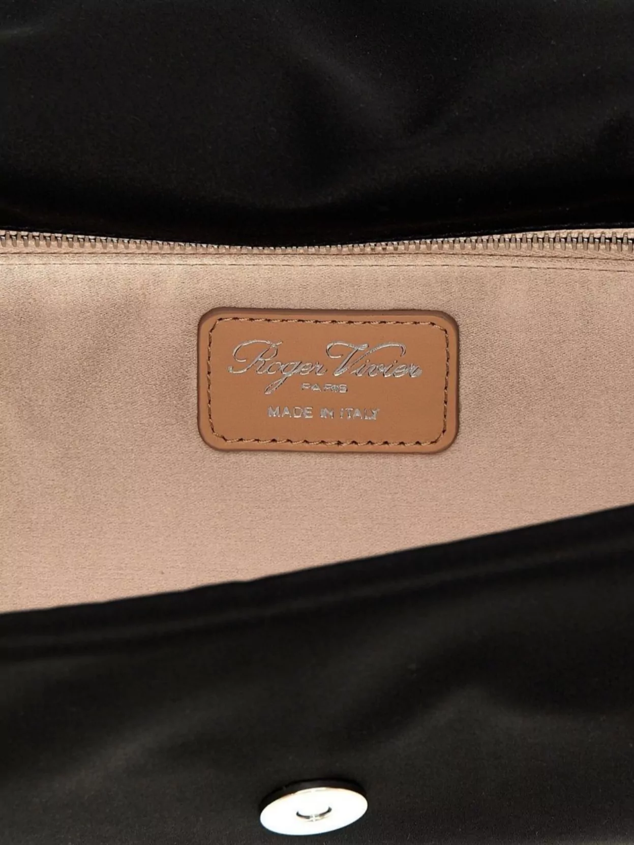 Roger Vivier Satin Chain Strap Rectangular Clutch