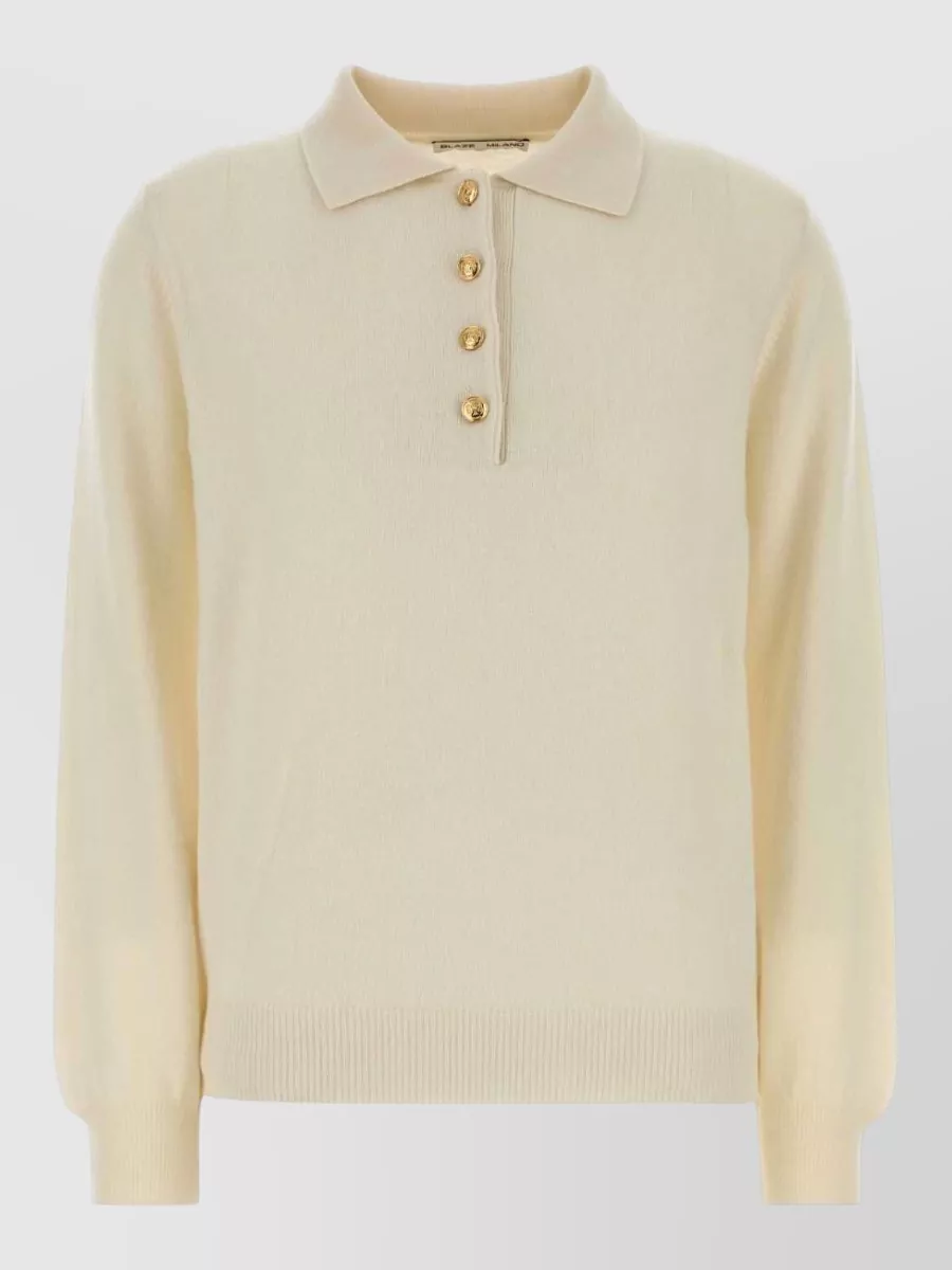 Blazé Milano cashmere wool long-sleeve polo top
