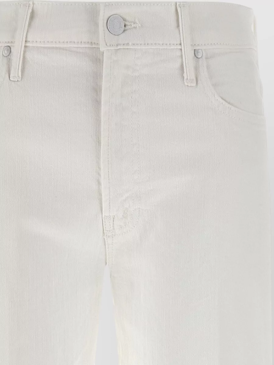 Mother Kick Denim Trousers Belt Loops Wide Leg