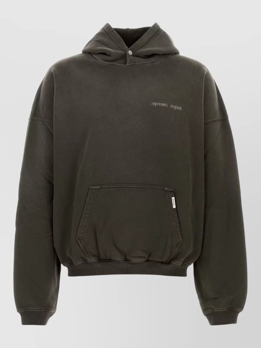 Represent cotton logo-print hoodie