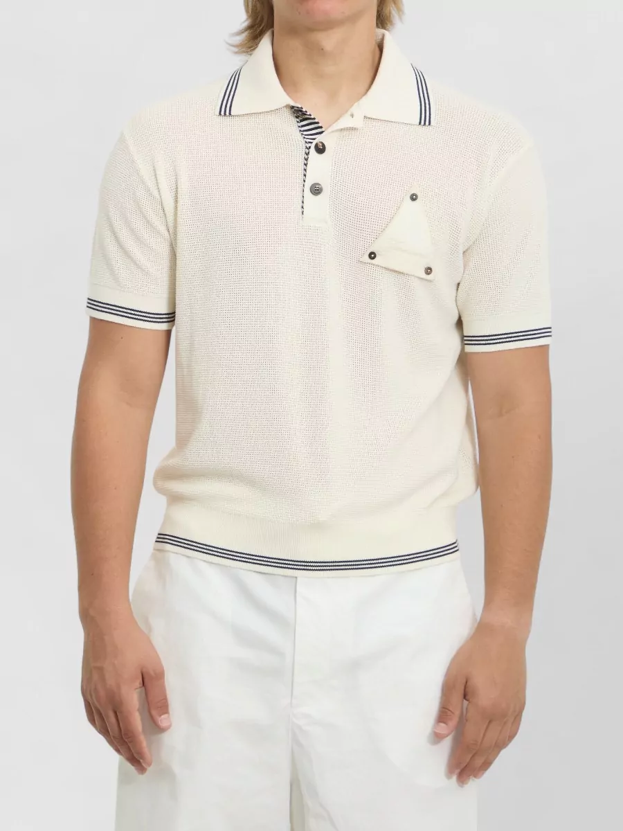 Jacquemus Silk-Cotton Honeycomb-Knit Short-Sleeve Polo Shirt