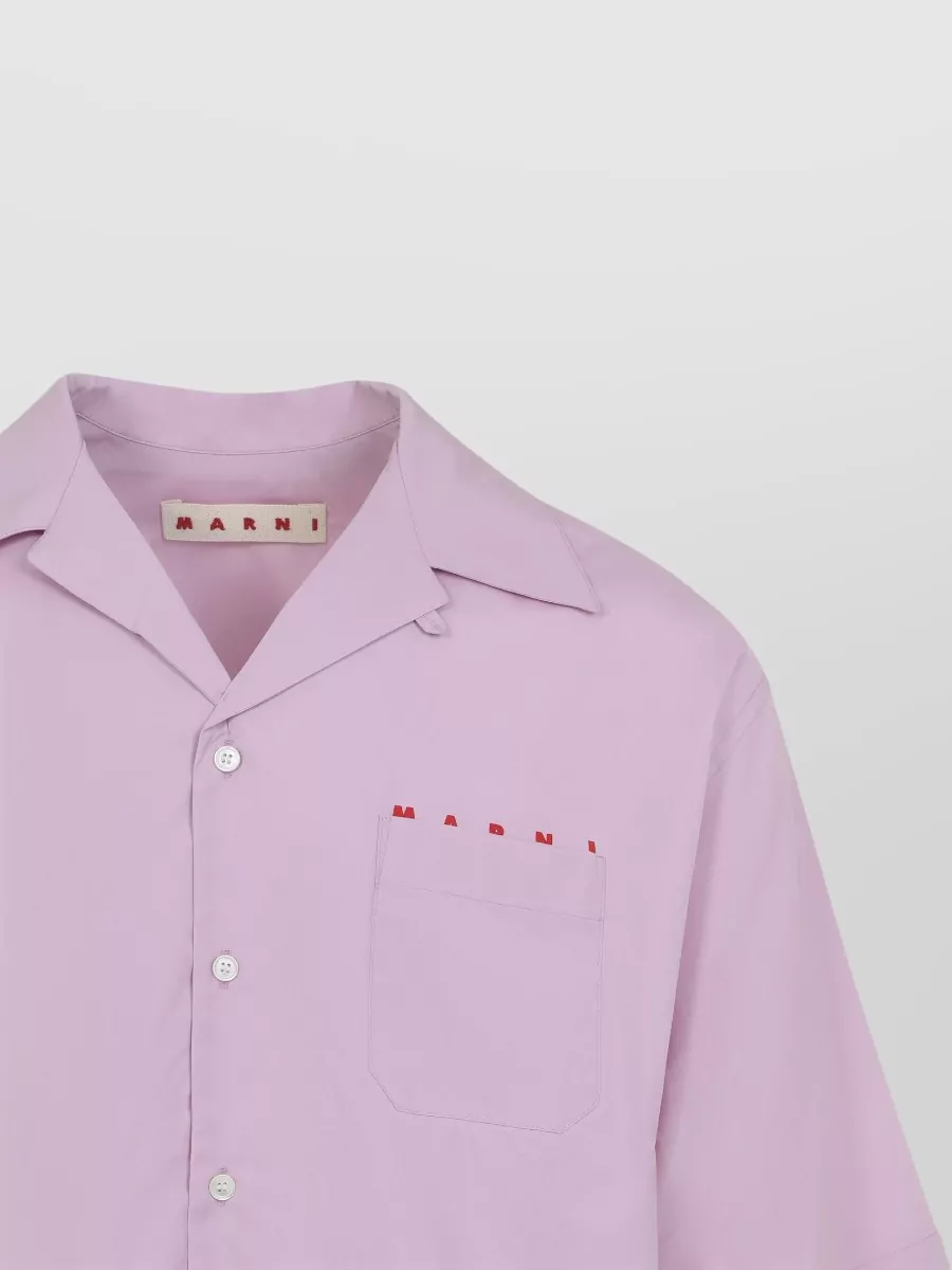 Marni Short Sleeve Straight Shirt Chest Pocket Collar
