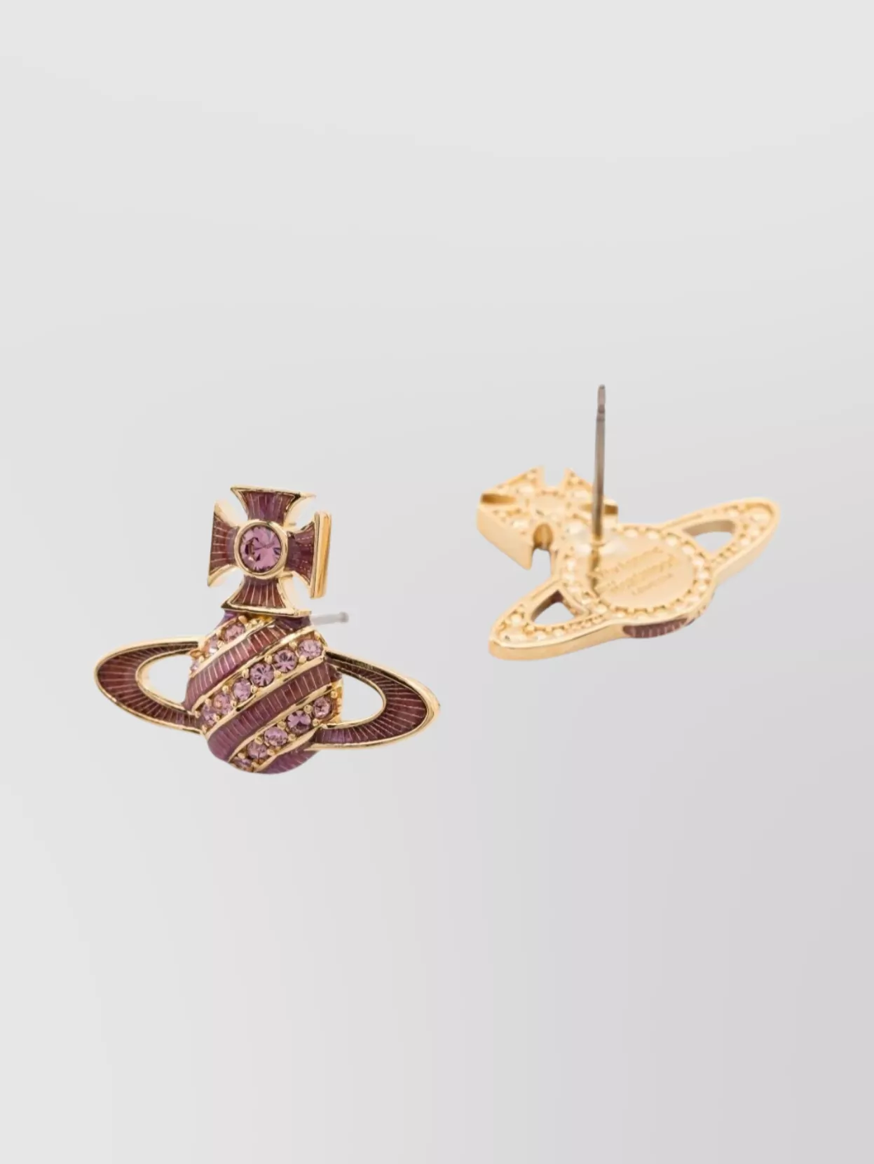 Vivienne Westwood Pair Of Orb Stud Earrings With Embellished Design