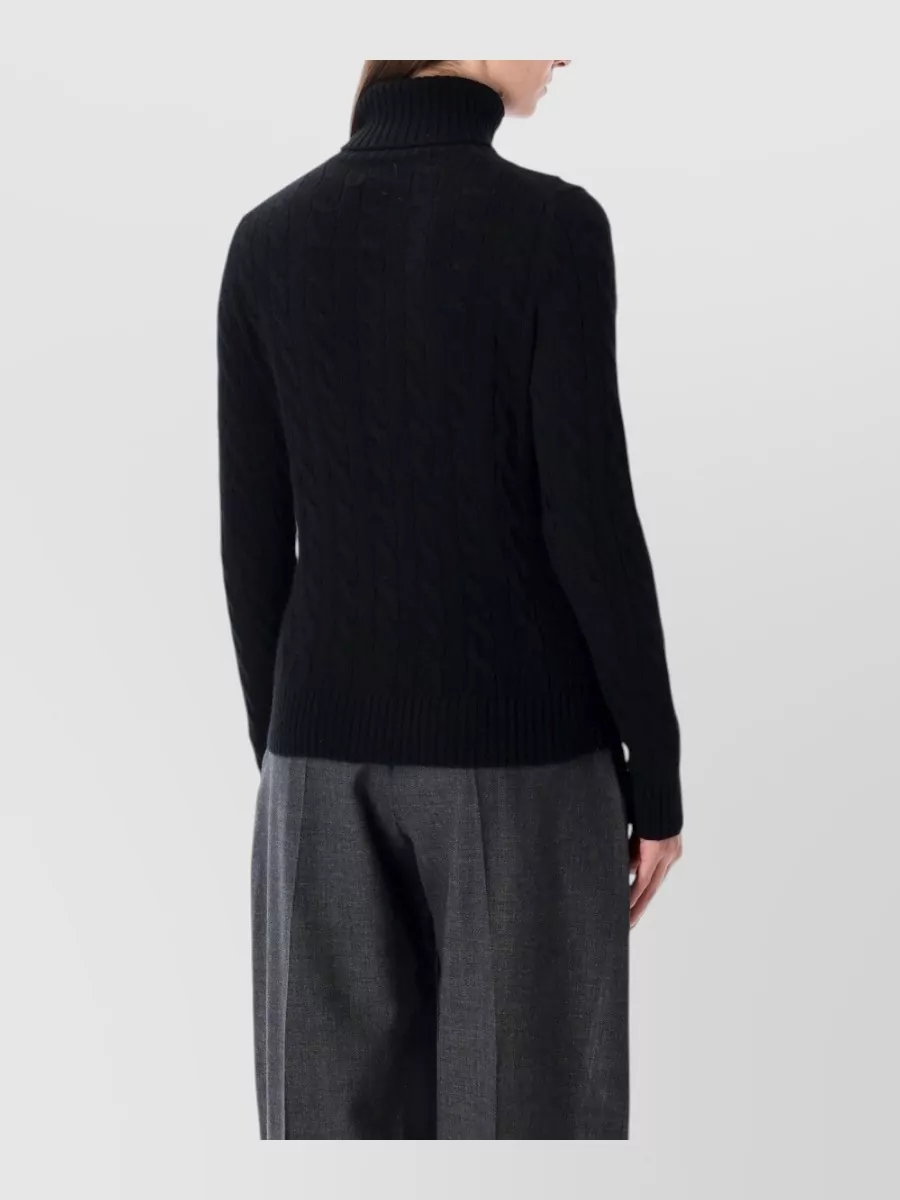 Polo Ralph Lauren Wool Cashmere Cable Knit Turtleneck Sweater