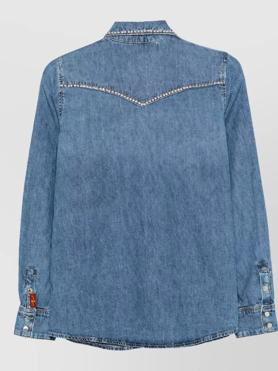 7 For All Mankind Denim Studded Western Shirt