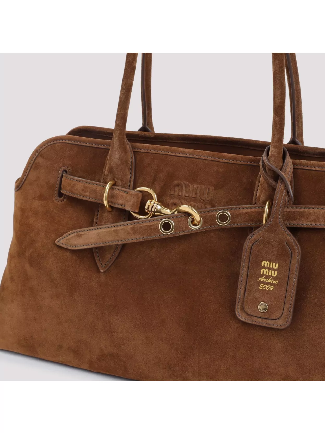 Miu Miu Adventure Lamb Leather Shoulder Bag In Brown