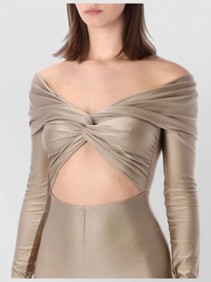 The Andamane Off Shoulder Stretch Jumpsuit Cut Out