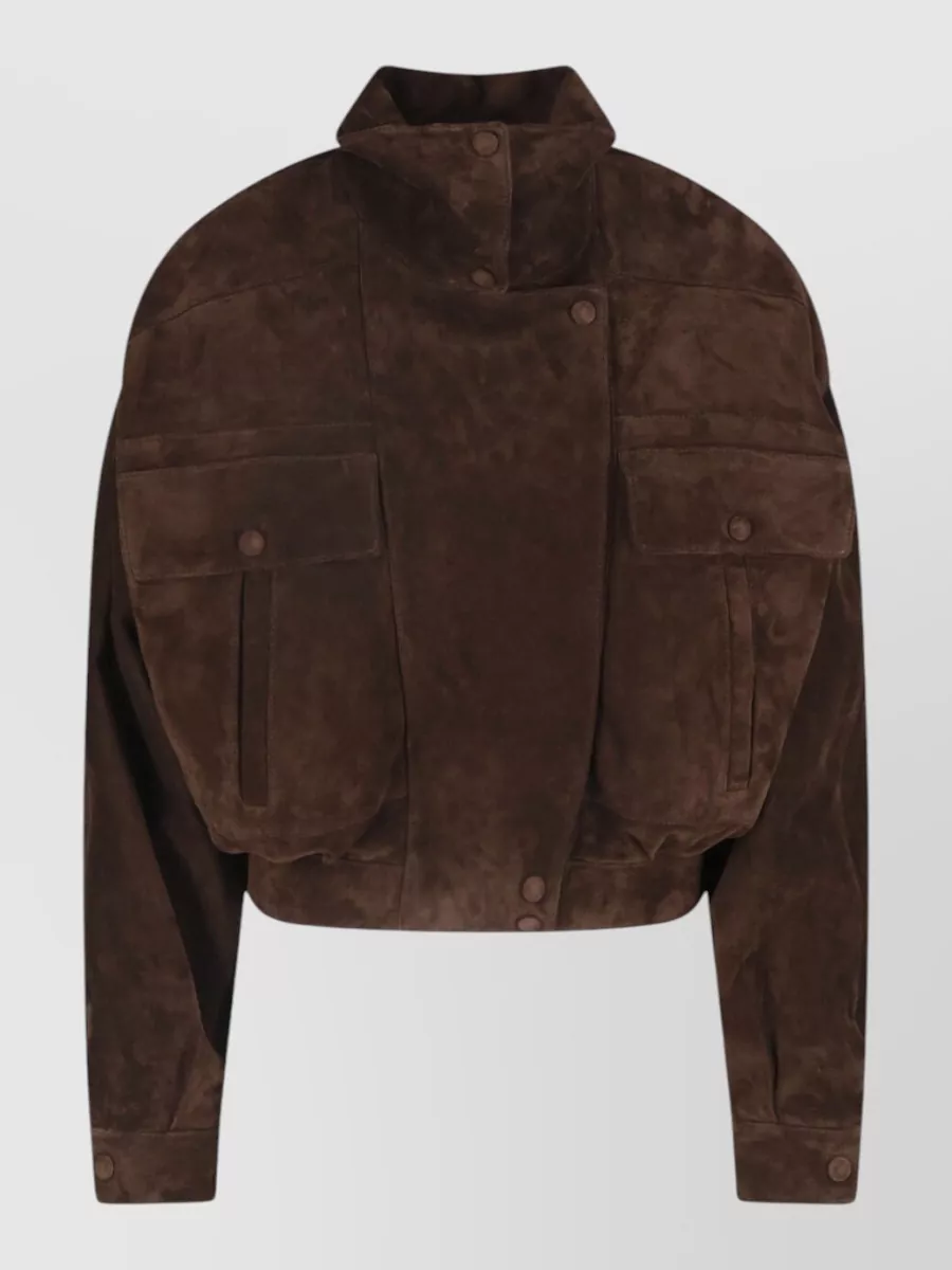 Saint Laurent leather cropped jacket
