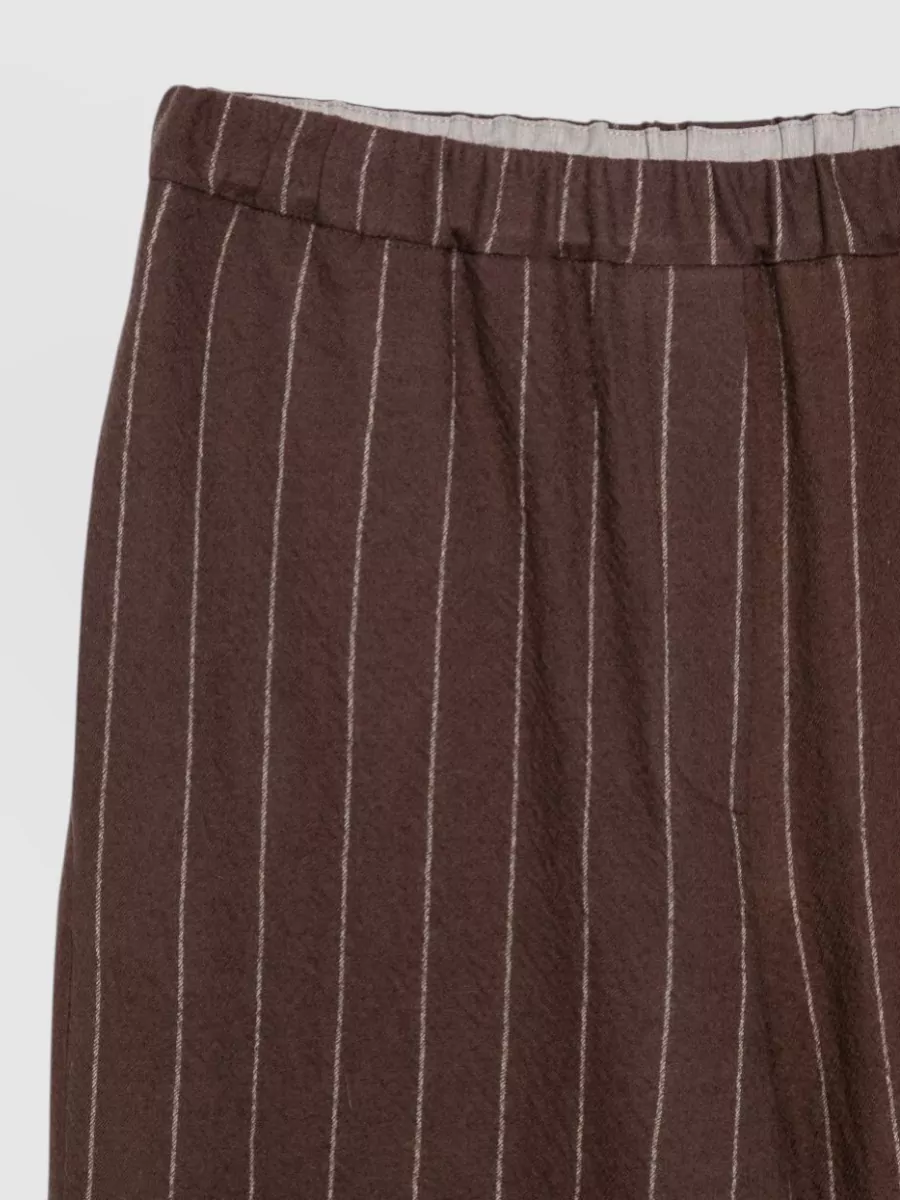 Alysi Virgin Wool Pinstripe Wide-Leg Trousers