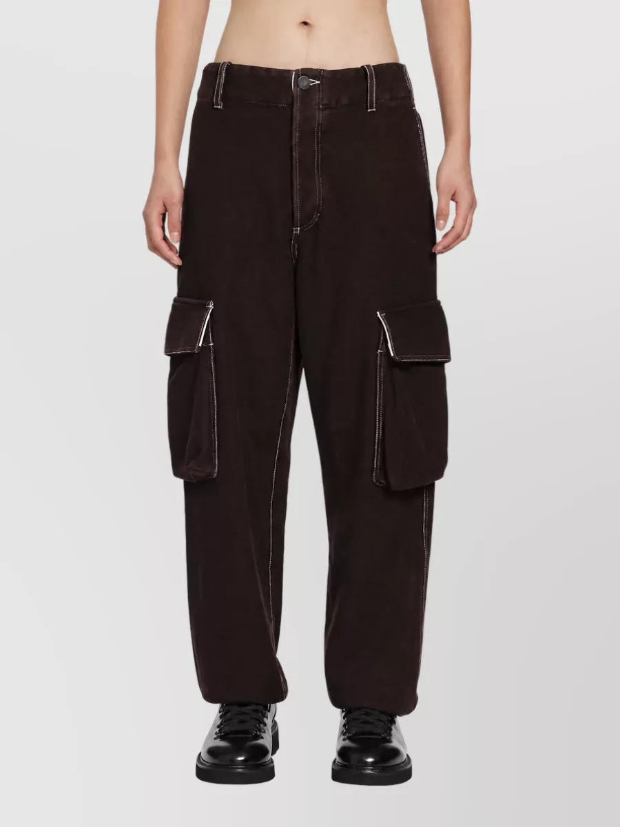 Uma Wang wool cropped cargo trousers