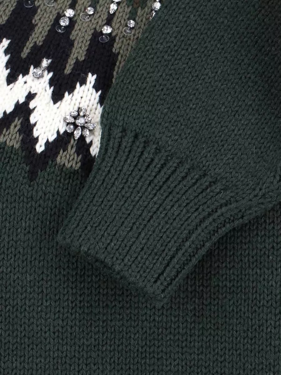 Gucci Crew Neck Knit Sweater Long Sleeves Ribbed