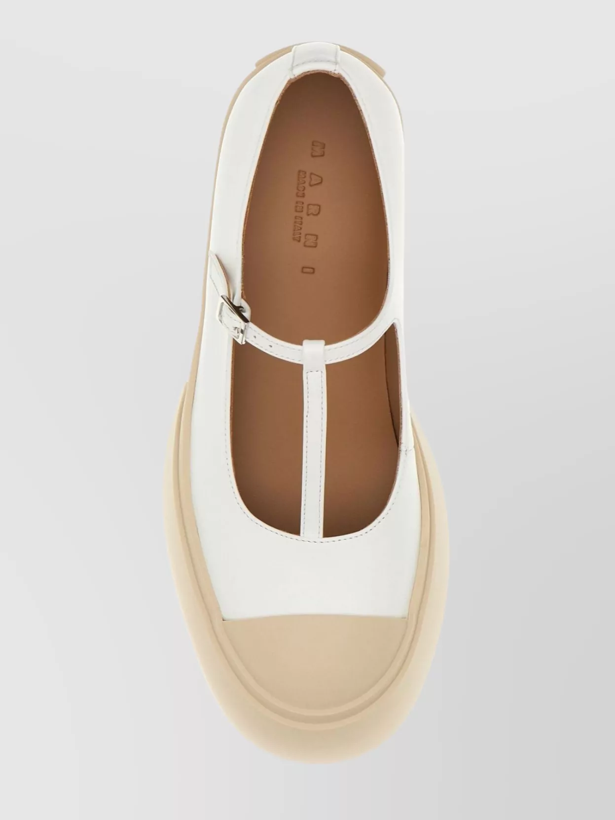 Marni Leather T-bar Ballerinas With Oversized Platform Sole