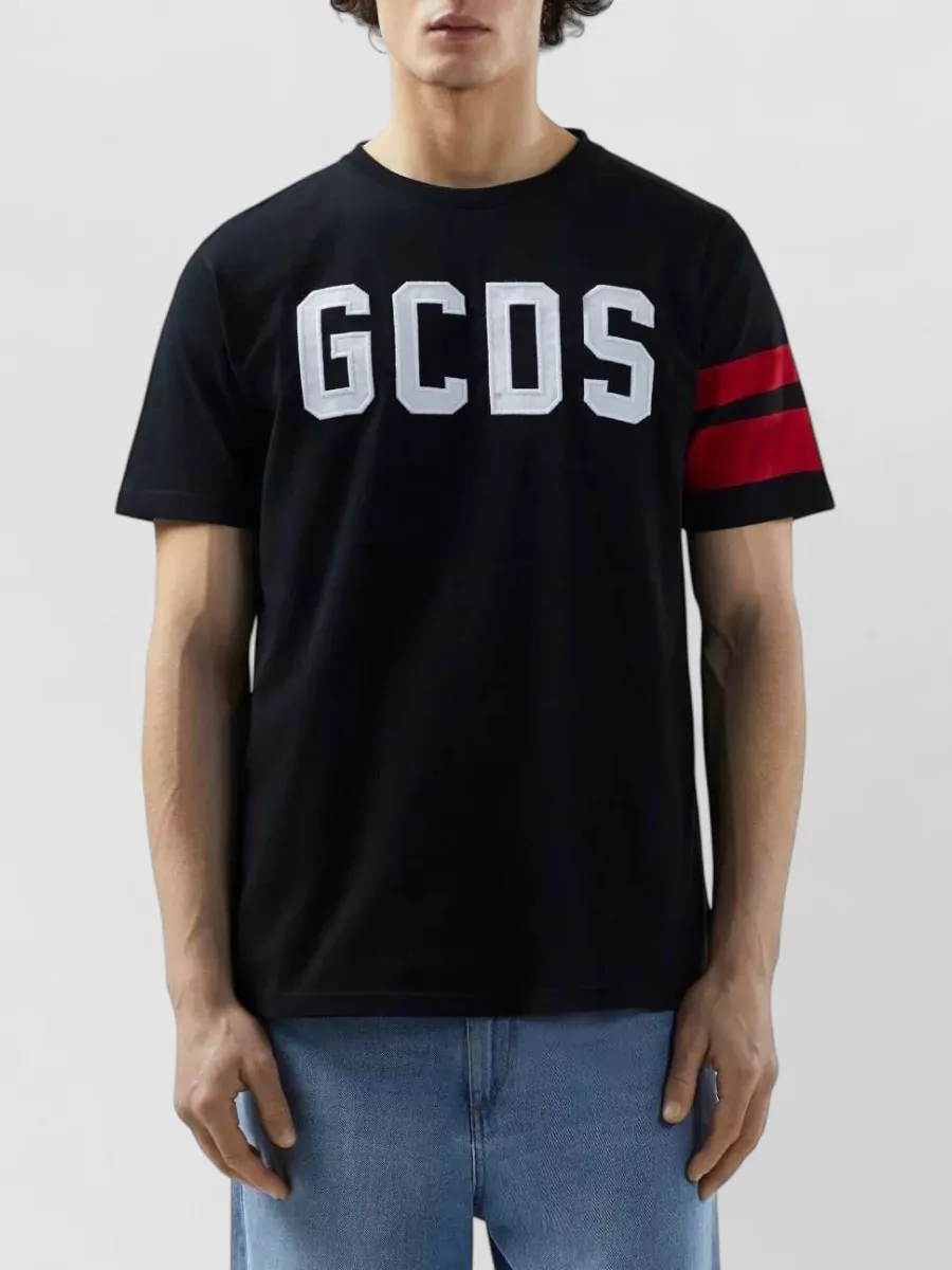 Gcds Striped Logo-Print Cotton Short-Sleeve T-Shirt